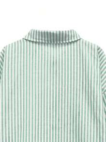 Calvaya 大码女式休闲条纹前扣短袖衬衫，夏季 - 彩色 - 查看 5