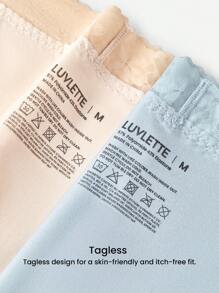 LUVLETTE 3 pièces Culottes modal à taille moyenne avec bordure en dentelle, sous-vêtements aériens pour femmes