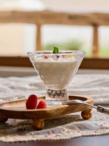 Cirelle 1个装轻奢简约冰淇淋杯冷饮糖水甜品碗酸奶水果沙拉布丁冰淇淋玻璃杯 - 無色 - 查看 1