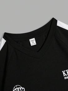 SHEIN Teen Boys' Color Block Car Graphic T-Shirt, Casual School Style, Comfortable, Fashionable, Versatile, Soft Fabric, Suitable For Daily Wear, School, Commute, Outdoor, Sports, Racing & Cycling