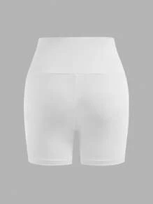 SHEIN Girlism 3 条青少年女孩合身休闲简约舒适宽腰纯色短裤 - 粉色 - 查看 9