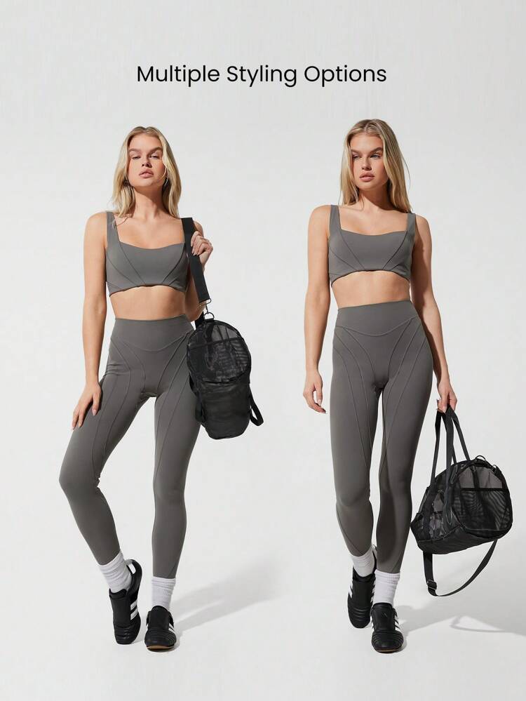Glow Big 19L Lightweight Detachable Strap Large Capacity Mesh Duffle Luggage Bag Gym Studio Travel Vacation Holiday Daily Active Wear
