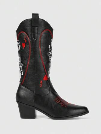 Goth Botas altas con diseño hueco de alas de mariposa bordadas, nuevas botas de primavera/otoño hasta el muslo
