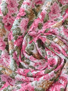 SHEIN LUNE 大码女式碎花节日休闲长款背心裙新年服装长款女装 - 粉色 - 查看 5