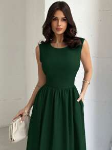 Firerie Women's Fitted A-Line Green Maxi Dress, Blue, Waist Cinched Design, Suitable For Valentine's Day, Concerts, Performances, Dates, Parties, Weddings, Sexy, Elegant, Commute, Back To School, Vacation, Beach, Romantic,Dresses For Women Summer