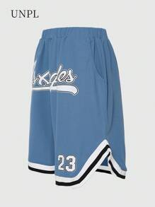 SHEIN Teen Boy's Loose Letter Print Street Style Shorts