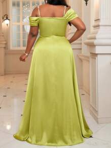 Fleurora Vestido de noche formal de talla grande (con bordados elaborados), vestido de fiesta, para invitados de boda