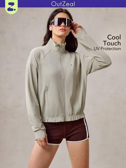 OutZeal SunProof UPF50+ 凉爽抽绳下摆防晒夹克 女款 带侧口袋 日常休闲