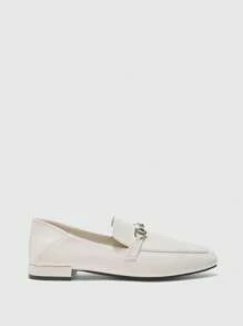 CUCCOO BIZCHIC Square Toe Comfortable Casual Everyday All-Match White Flats For Women - White - View 8