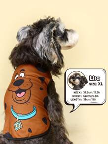 SCOOBY-DOO X SHEIN 1pc Cartoon Pattern Print Pet Vest, Cat, Dog Vest, Sizes XXS-XXXXXL, Extra Small, Extra Large,Dog