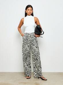 AiiRZ 亚麻质感阔腿裤度假装夏季海滩阔腿休闲裤抽绳休闲裤