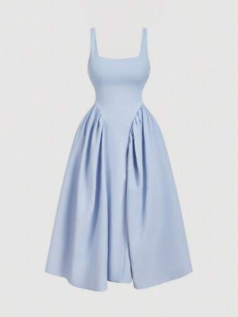 SHEIN MOD Weißes Kleid in Große Größen mit Spaghettiträgern und Schleifen-Rückendesign, Abendkleid, Damen Weißes rückenfreies Kleid mit Schleife, Sommerweißes Kleid, Abschlussballkleid, fließendes Kleid für Brunch-Outfits, Korsett Kleid