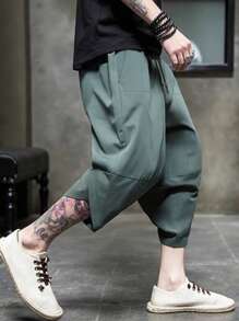 Manfinity Homme Men's Loose Casual Versatile 3/4 Pants - Green - View 2