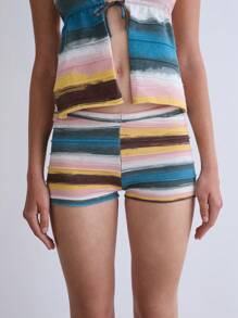 COUREZ Rib Knit Ombre Micro Shorts /Y2K StreetWear Winter Clothes For Women Women's Winter Clothes Vacation Sexy