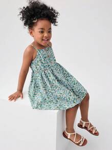 SHEIN Young Girl 1pc Ditsy Floral Print Cami Dress