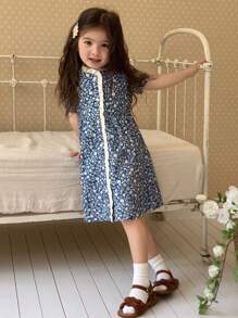 Hapijoa 女童圆领印花中长连衣裙，适合夏季度假和复活节穿着 - 彩色 - 查看 6