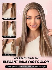 ALL READY WIG 6x4 Wear&Go 无胶假发 4/27/613 棕色混合浅金色渐变直发真人发假发 预剪无胶假发 女士度假装扮 旅行节舞会户外角色扮演校园学校海滩婚礼露营度假装扮 夏季装扮 度假氛围魅力优雅休闲 Y2k 时尚风格 Ss25 关键词 - S4/27/613 - 查看 6