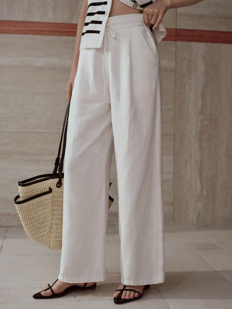 MOTF PREMIUM WOMEN'S LINEN PANTS - CASUAL & FASHIONABLE,  LINEN FABRIC, SKIN-FRIENDLY & COMFORTABLE - Beige - View 6