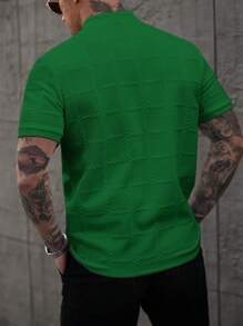 Manfinity Homme Áo thun polo tay ngắn cổ đứng cài nút thường ngày mùa hè dành cho nam Áo thun polo màu xanh lá cây Áo thun polo đan cho nam Bộ quần áo ngắn màu xanh lá cây dành cho nam Áo thun đan cho nam Áo chơi golf màu xanh lá cây dành cho nam. Món quà tuyệt vời cho bạn trai hoặc chồng. - màu xanh lá - Xem 2