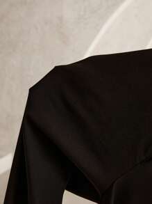 MaterniWear 孕妇纯色圆领无袖时尚优雅连体裤 - 黑色 - 查看 8