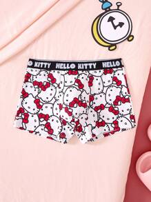 HELLO KITTY AND FRIENDS | SHEIN 1pc Men's Comfy Cute Cartoon Black And White Print Yellow Boxer Briefs,Basic Comfortable Casual ,Soft,Cute,