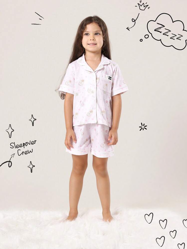 Kids Soft Button Up Short Sleeve Pajama Set