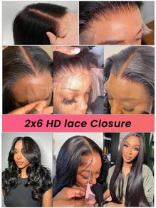 TrueHD 2x6 蕾丝闭合波浪卷发真人发 类似皮肤 高清蕾丝闭合 巴西直发接发 蕾丝前片 真人发 预拔 - SNatural - 查看 9