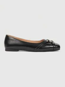 ROMWE Kawaii Zapatos planos de mujer con diseño de estrella con remaches de punta cuadrada, estilo punk dulce, zapatos casuales color rosa, adecuados para fiesta, uso diario, vestido de noche, cómodos y versátiles