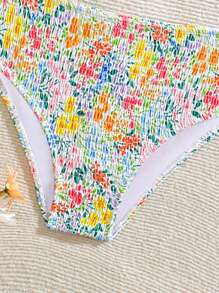 SHEIN Teen Girl Floral Print Bikini Set, Holiday Style Swimwear, Random Print - Multicolor - View 6