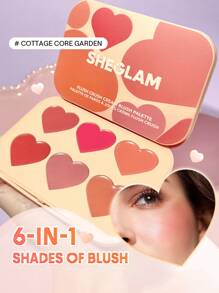 SHEGLAM Flush Crush 奶油腮紅盤-Cottage Core Garden 6 色奶油桃色玫瑰粉色橙色心形腮紅盤持久高顯色不褪色妝容奶油面部彩妝 品牌 美容 化妝 化妝品 適合女性與女孩 完美搭配夏季春季 Y2K 時尚 流行 生日 母親節禮物 假期 派對準備就緒 最佳顏色 - Cottage Core Garden - 查看 1