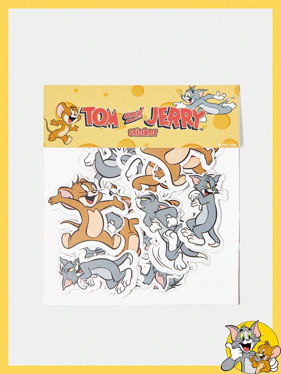 TOM & JERRY X SHEIN Quirky & Vivid Cartoon Pattern Design Cute DIY Stickers - Yellow - View 1