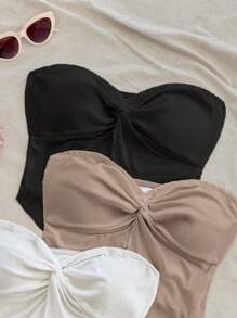 Soleia 3 قطع نسائية قمصان ضيقة بلا أكتاف ذات شق جانبي في الذيل، مناسبة للحفلات والإجازات والمناسبات والنزهات والمواعيد والشاطئ والبحر وغيرها