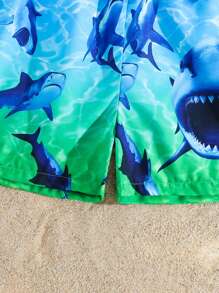 Baby Jungen Badeshorts mit elastischem Bund und Haifisch Farbverlauf Muster