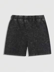 ROMWE MEN Street Life Pantalones cortos para hombre con estampados de copos de nieve, caballos, letras y llamas