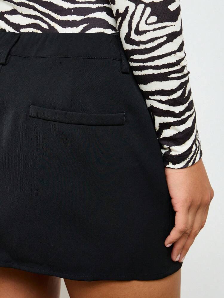 Tailored Mini High Waisted A Line Skirt