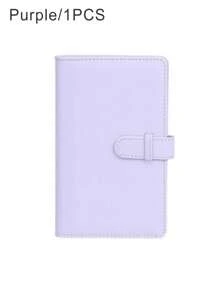 1pc PU Leather Card Collection Book For Tickets, Polaroids & Memories, Macaron Green/Pink Aesthetic Gift, Compact Travel Scrapbook For Birthdays, Graduation, Party Favors - Multicolor - View 4