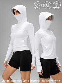 SHEIN PETITE 女士薄款长袖外套，秋冬夏季时尚单品 - 白色 - 查看 1