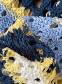 Sweetra 女士彩色钩针蝴蝶结短款长袖毛衣，甜美风格，春夏秋季针织套头衫秋冬 - 彩色 - 查看 6