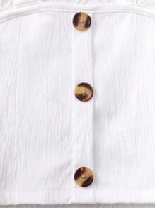 SHEIN 2pcs Tween GirlsCasual Dot Print Strapped Waistband Top And Skirt Set, School, Campus, College - Green - View 8