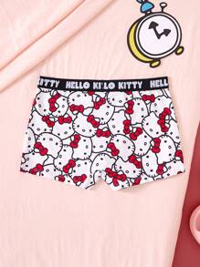 HELLO KITTY AND FRIENDS | SHEIN 1pc Men's Comfy Cute Cartoon Black And White Print Yellow Boxer Briefs,Basic Comfortable Casual ,Soft,Cute,