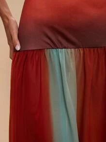 COSMINA Women's Colorblock Spaghetti Strap Dress, Elegant Summer - Multicolor - View 6