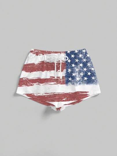 Grunge Punk Shorts cortos y sexy con estampado de bandera de EE. UU. para el verano