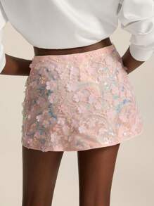 Aveloria Rosie Elegant Vintage Cute Heavily Embellished Beaded Embroidered Sequin Embellished Sexy Skirt