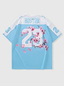 ROMWE MEN Prep Áo thun nam tay ngắn in khẩu hiệu, thích hợp mặc hàng ngày vào mùa xuân và mùa hè - Nhiều màu - Xem 2