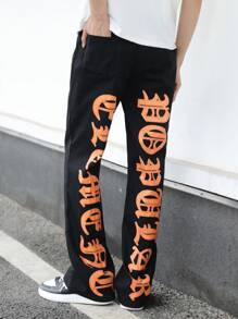 PantsHub Pantalon noir décontracté pour garçons adolescents, convenant aux sports, au streetwear, au punk, au rock, à l'école, à l'usage quotidien, aux soirées, aux festivals de musique, au printemps/été - Noir - Voir 5