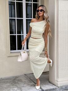 Serisse 夏季新款缪斯女神优雅度假女士两件套 - 杏色 - 查看 6