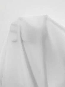 POPSWAY Camisa de manga corta de moda para mujeres de talla grande con mangas de bolsa de hombro y parte frontal fruncida