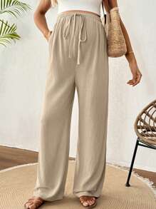 SHEIN Solid Color Stylish Maternity Pants Suitable For Summer,Vacation,Vacay Outfits Women