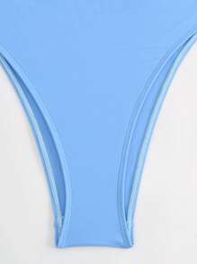 Swim Oasis 女士夏季海滩度假镂空海星装饰褶饰收腹连体泳衣，搭配系腰超长裙 - 藍色 - 查看 8