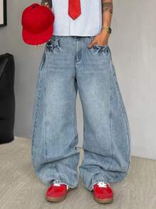 Manfinity Hypemode 男士休闲宽松香蕉印花牛仔裤